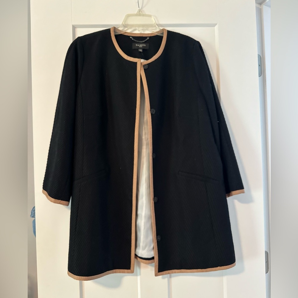Talbots Black and Tan Women's Jacket